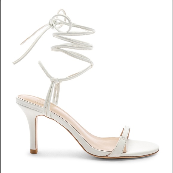 LPA Revolve Heels Hazel White Open Toe Wrap Shoe - Picture 2 of 8